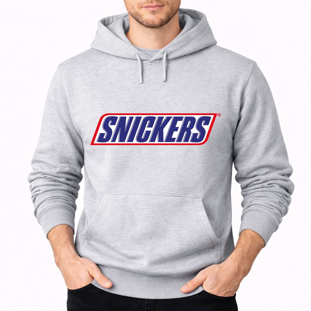 Men's Snickers Food Pullover Hoodie - Gray