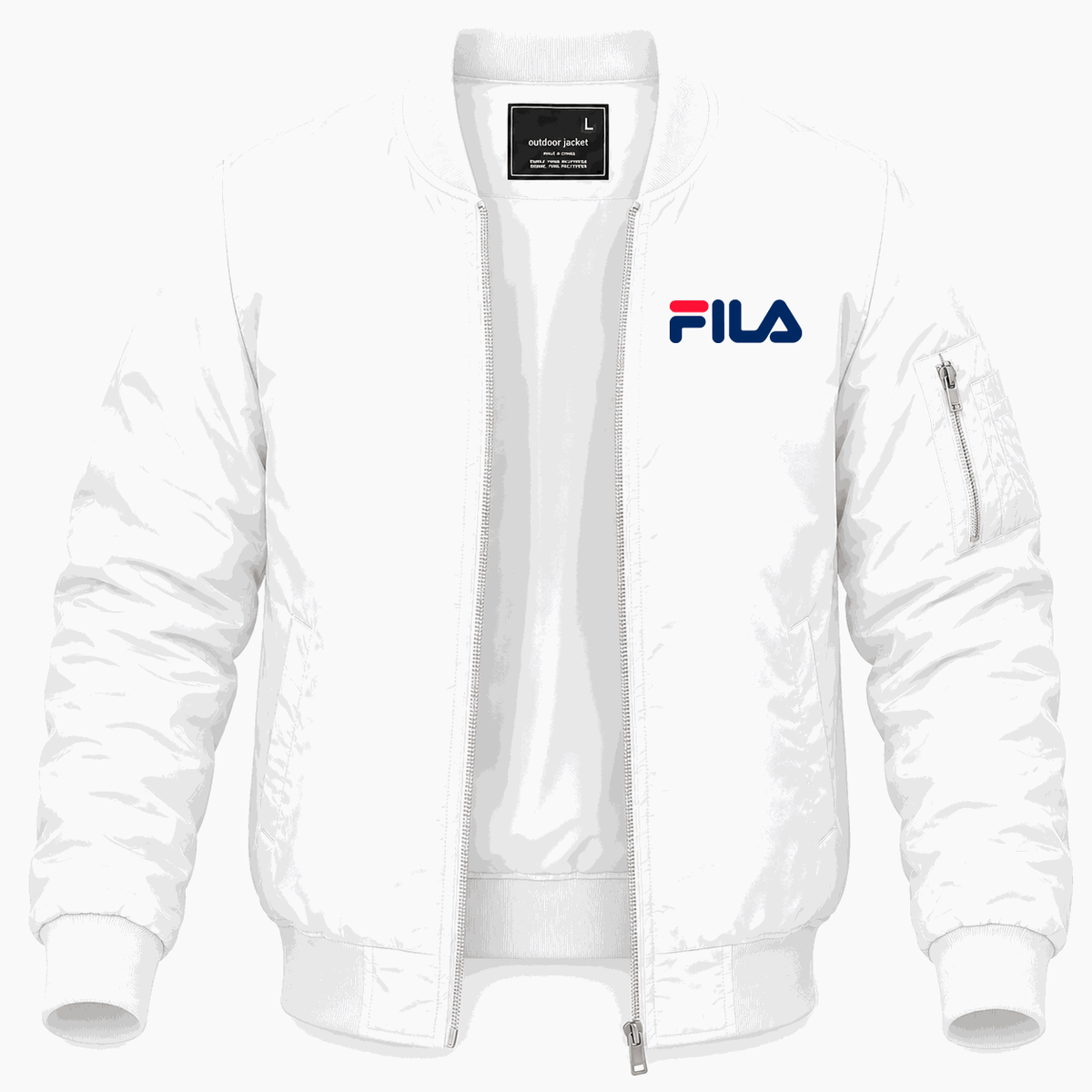 Men's Fila Lightweight Bomber Jacket - White