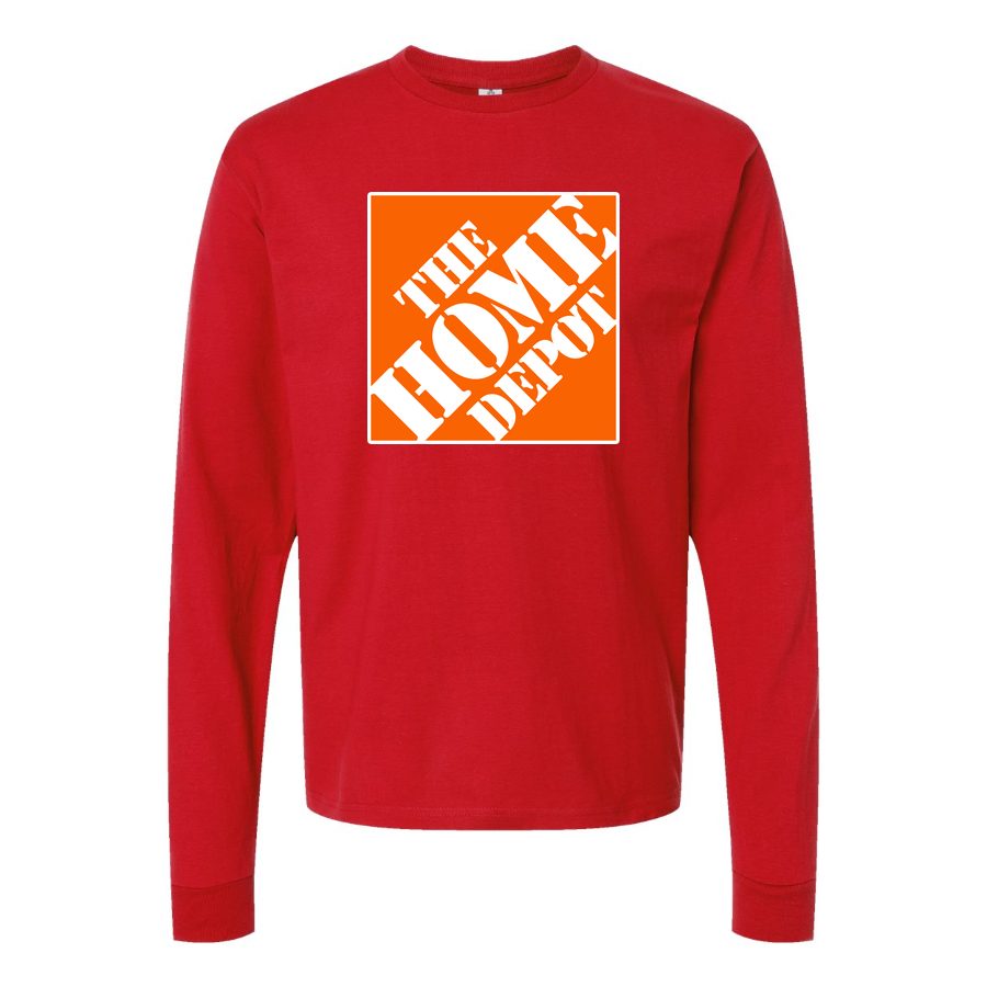 Men's The Home Depot Logo Long sleeves Cotton Blend T-Shirt - Red