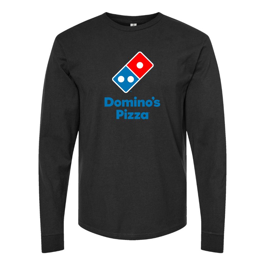 Men's Domino s Pizza Long sleeves Cotton Blend T-Shirt - Black