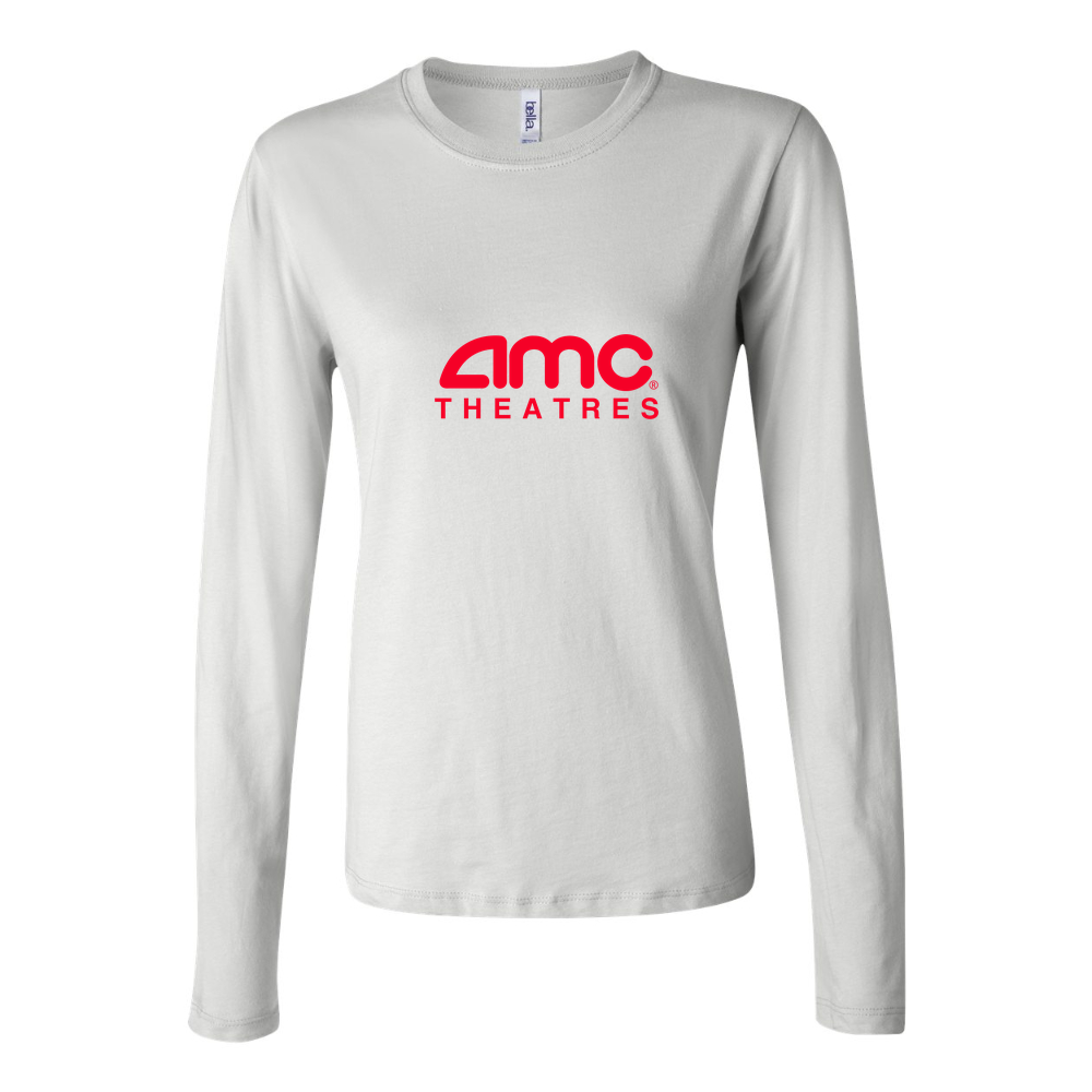 Women's Amc Theatres logo PNG1 Long Sleeve T-Shirt - White
