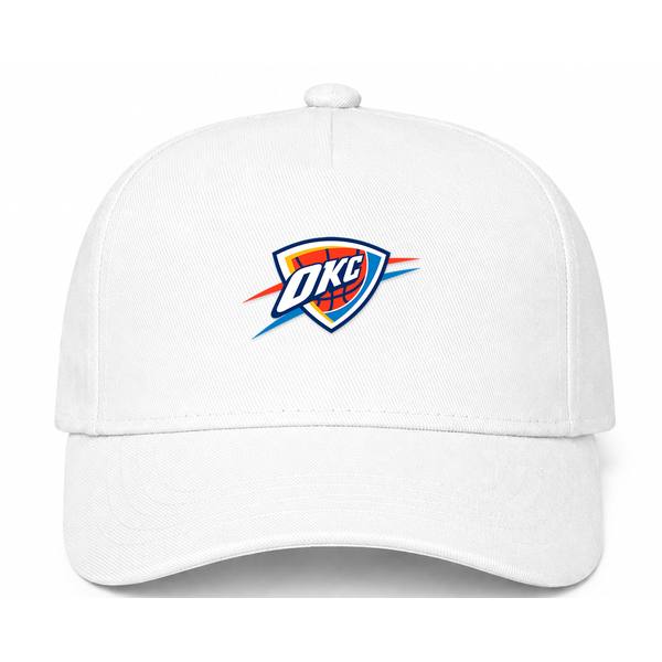 Oklahoma City Thunder NBA Logo White Dad Baseball Cap Hat