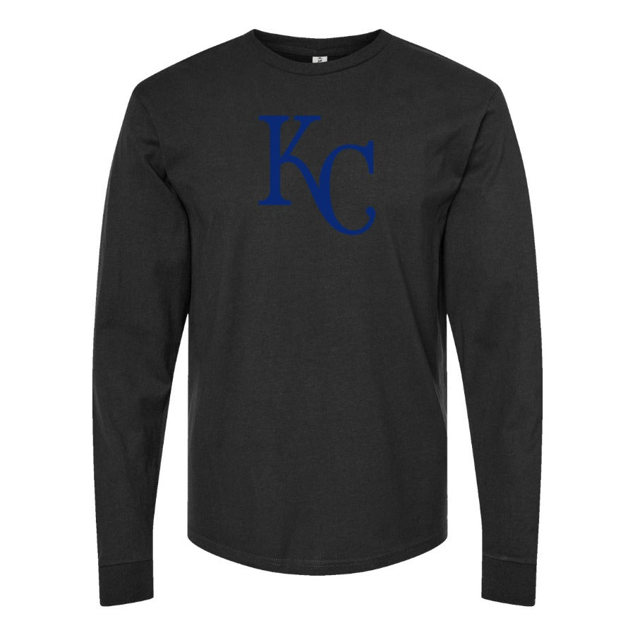 Men's Kansas City Royals Long sleeves Cotton Blend T-Shirt - Black