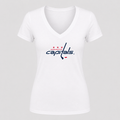 Women's Washington Capitals V Neck T-Shirt in white