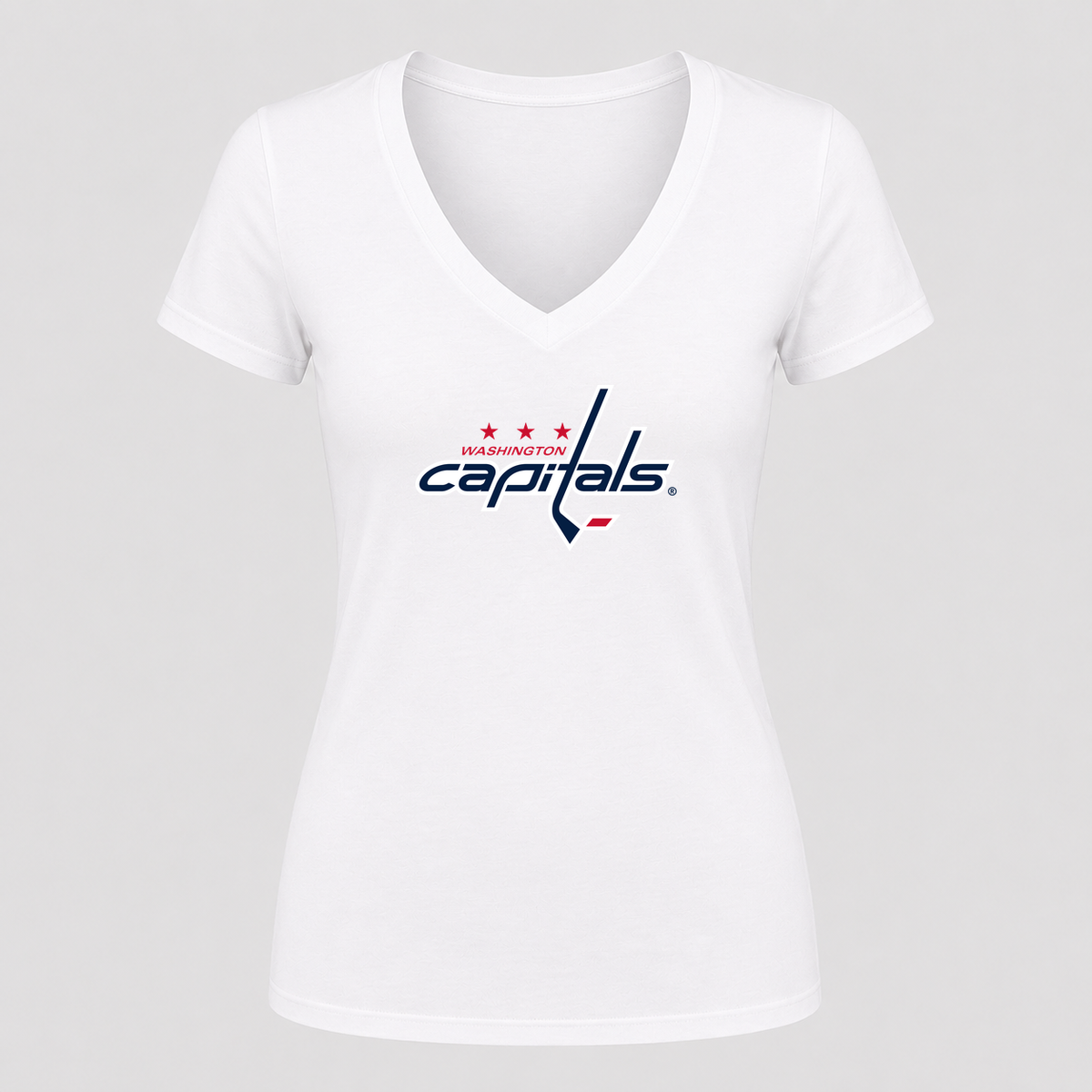 Women's Washington Capitals V Neck T-Shirt in white