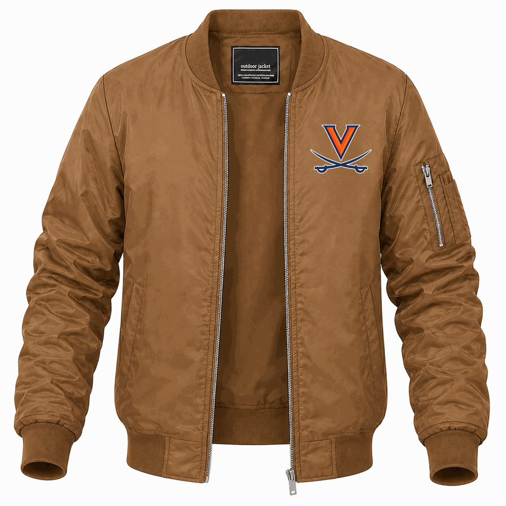 Men's Virginia Cavaliers Logo Lightweight Bomber Jacket - Brown