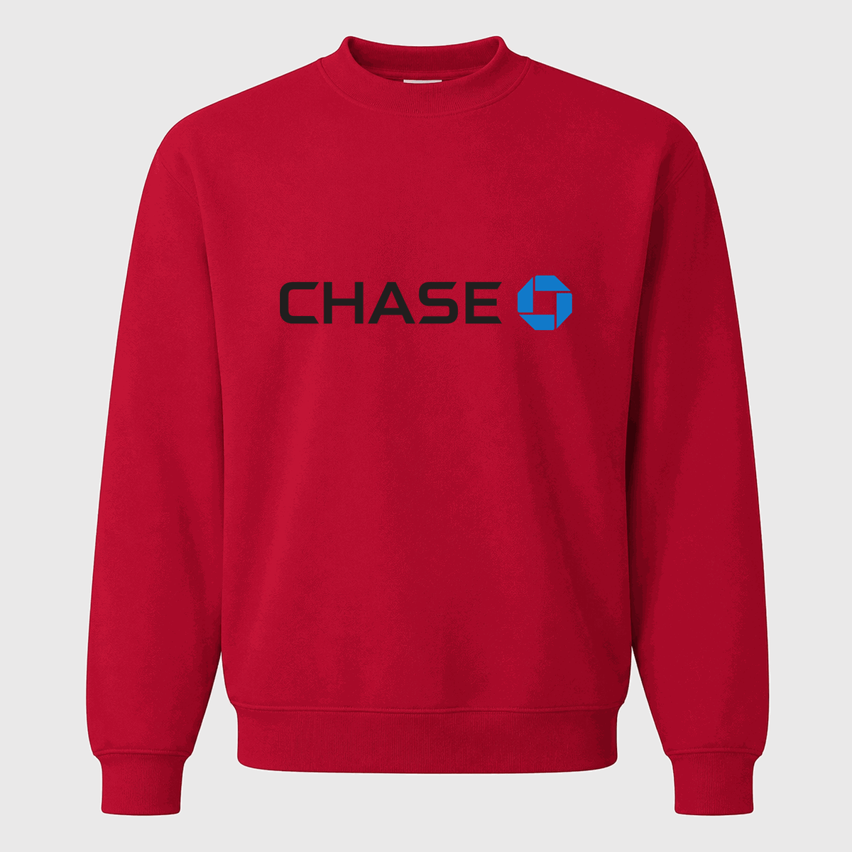 Men's Chase Black Logo Crewneck Sweatshirt - Red