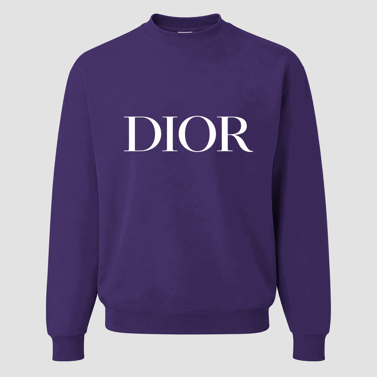 Men's Dior White Logo Design 2 Crewneck Sweatshirt - Purple