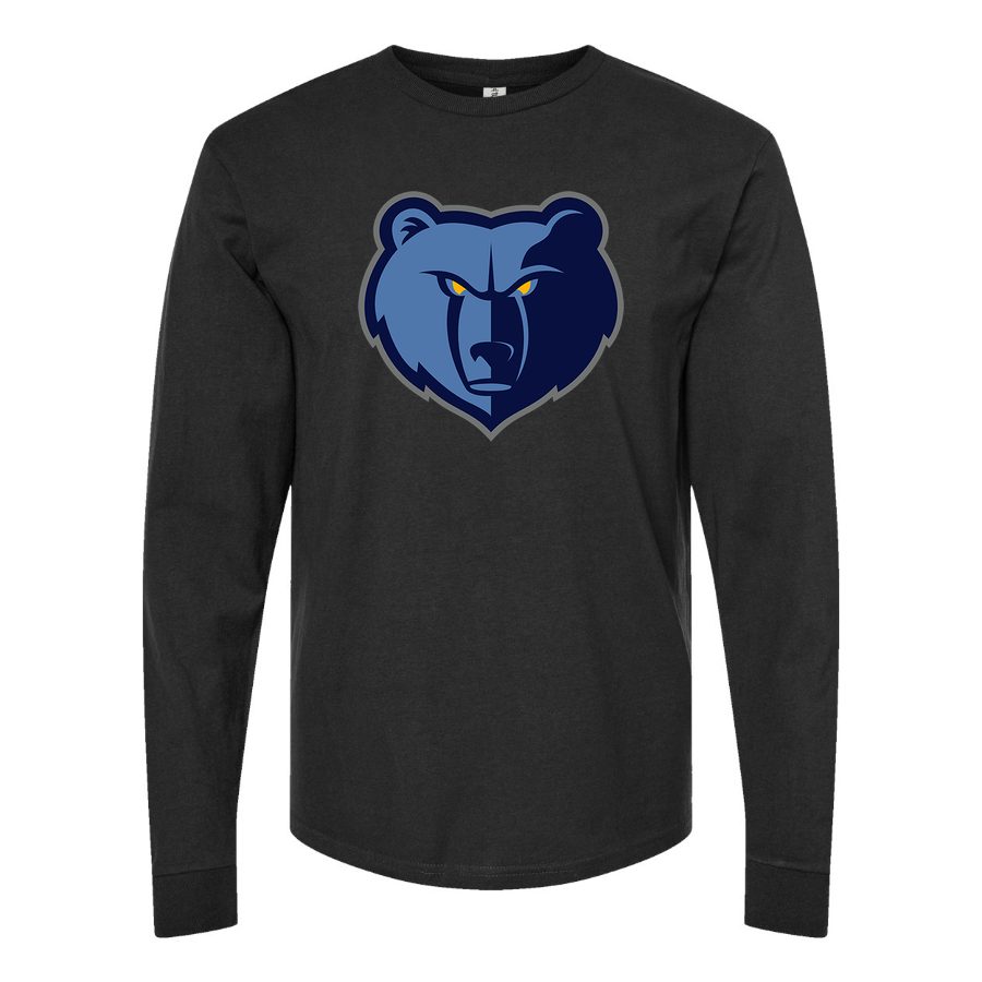 Men's Memphis Grizzlies Long sleeves Cotton Blend T-Shirt - Black