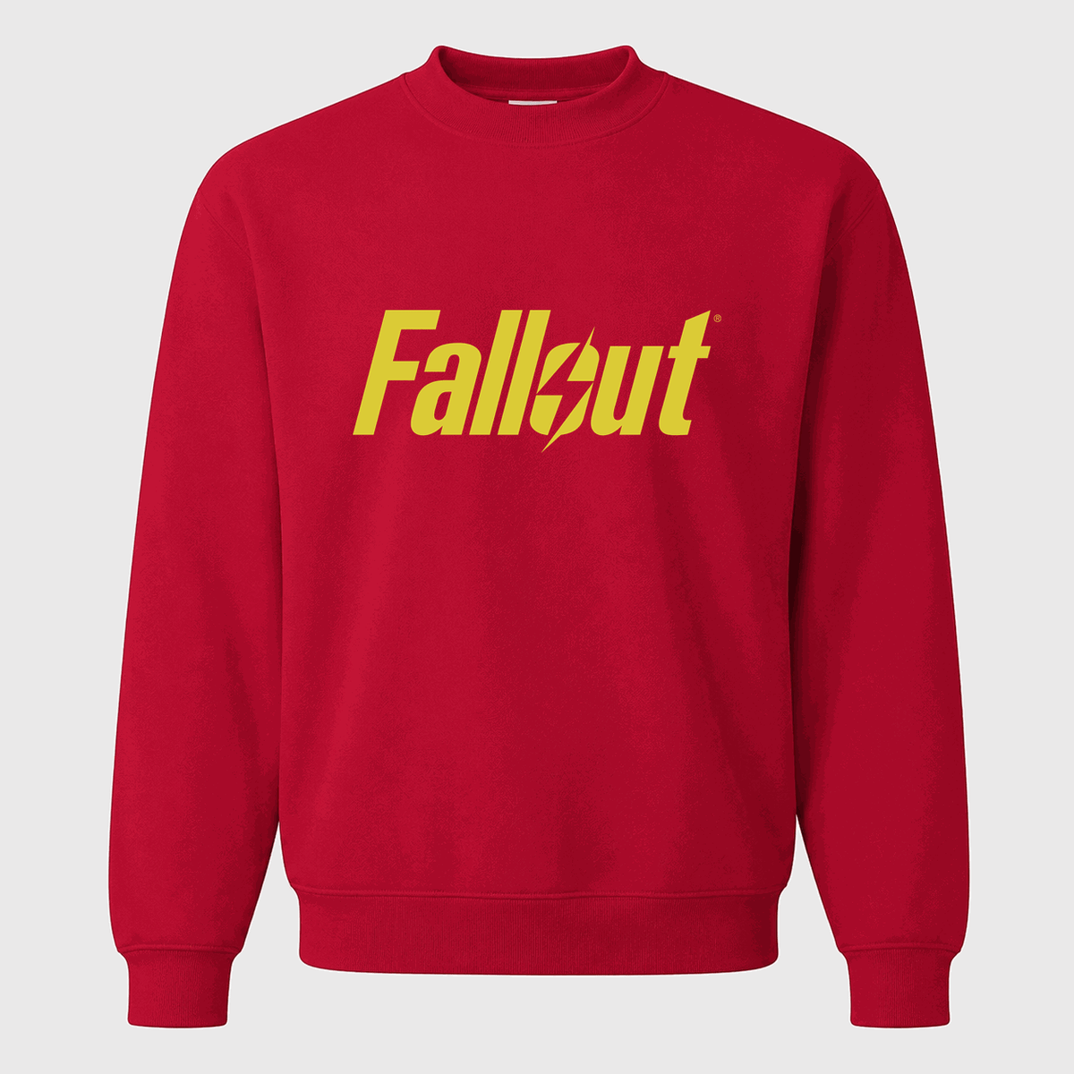 Men's Fallout Yellow Logo Crewneck Sweatshirt - Red