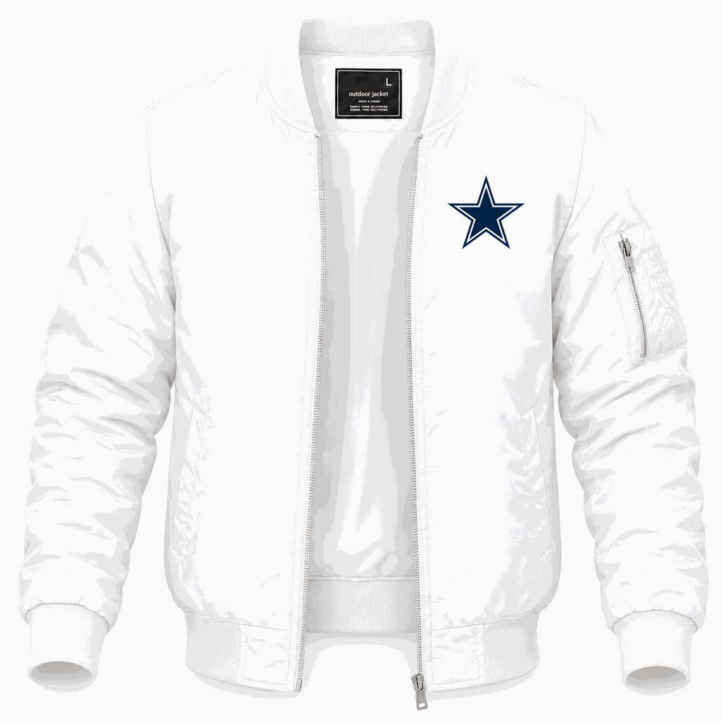 Men's Dallas Cowboys Lightweight Bomber Jacket - White