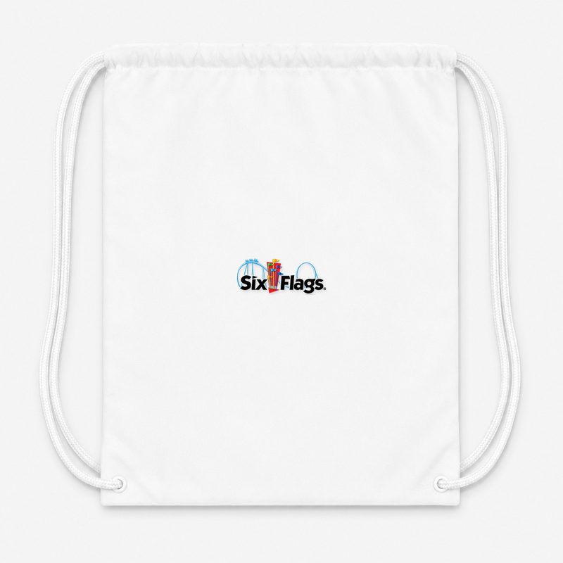 Six Flags Drawstring Bag - White