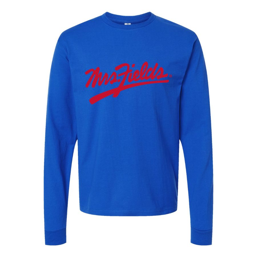 Men's Logo-Mrs.-Fields-1536x864 Long sleeves Cotton Blend T-Shirt - Blue