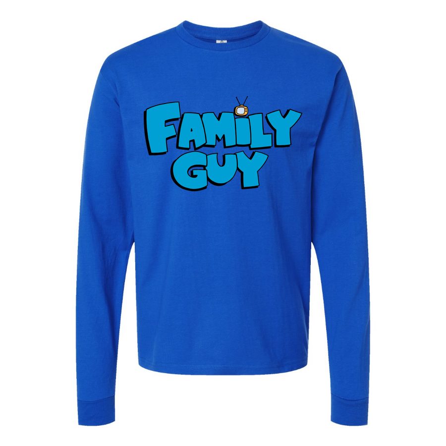 Men's Family Guy logo PNG1 Long sleeves Cotton Blend T-Shirt - Blue