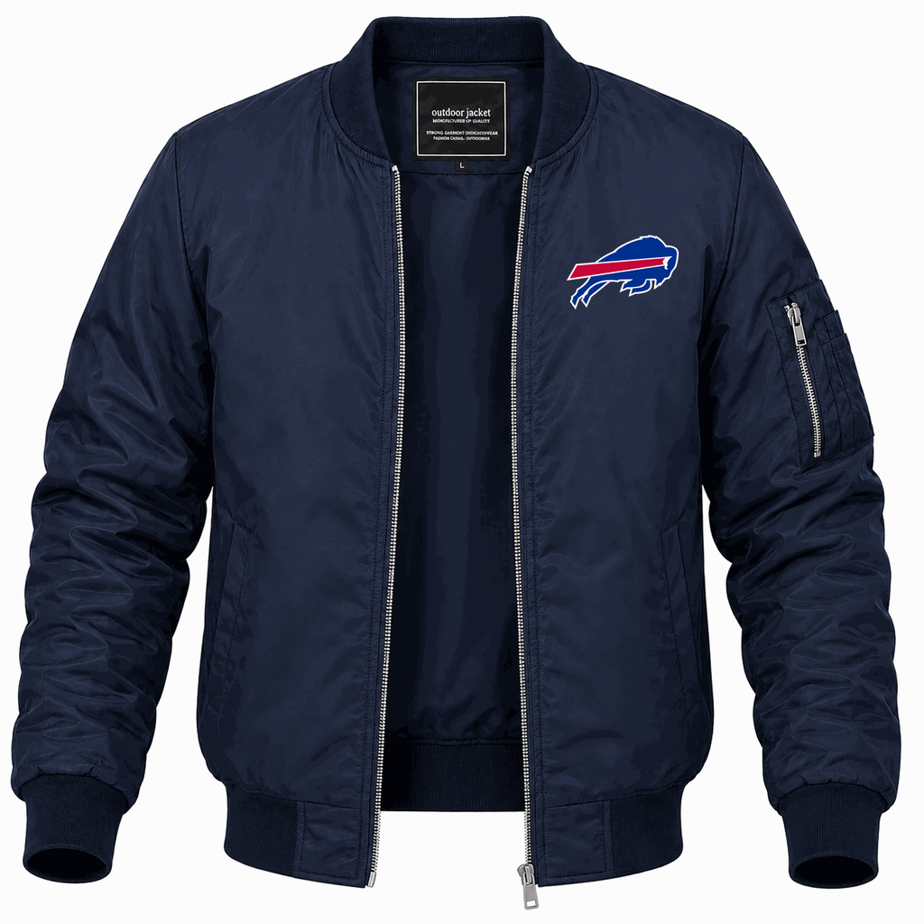 Men's Buffalo Bills Lightweight Bomber Jacket - Navy
