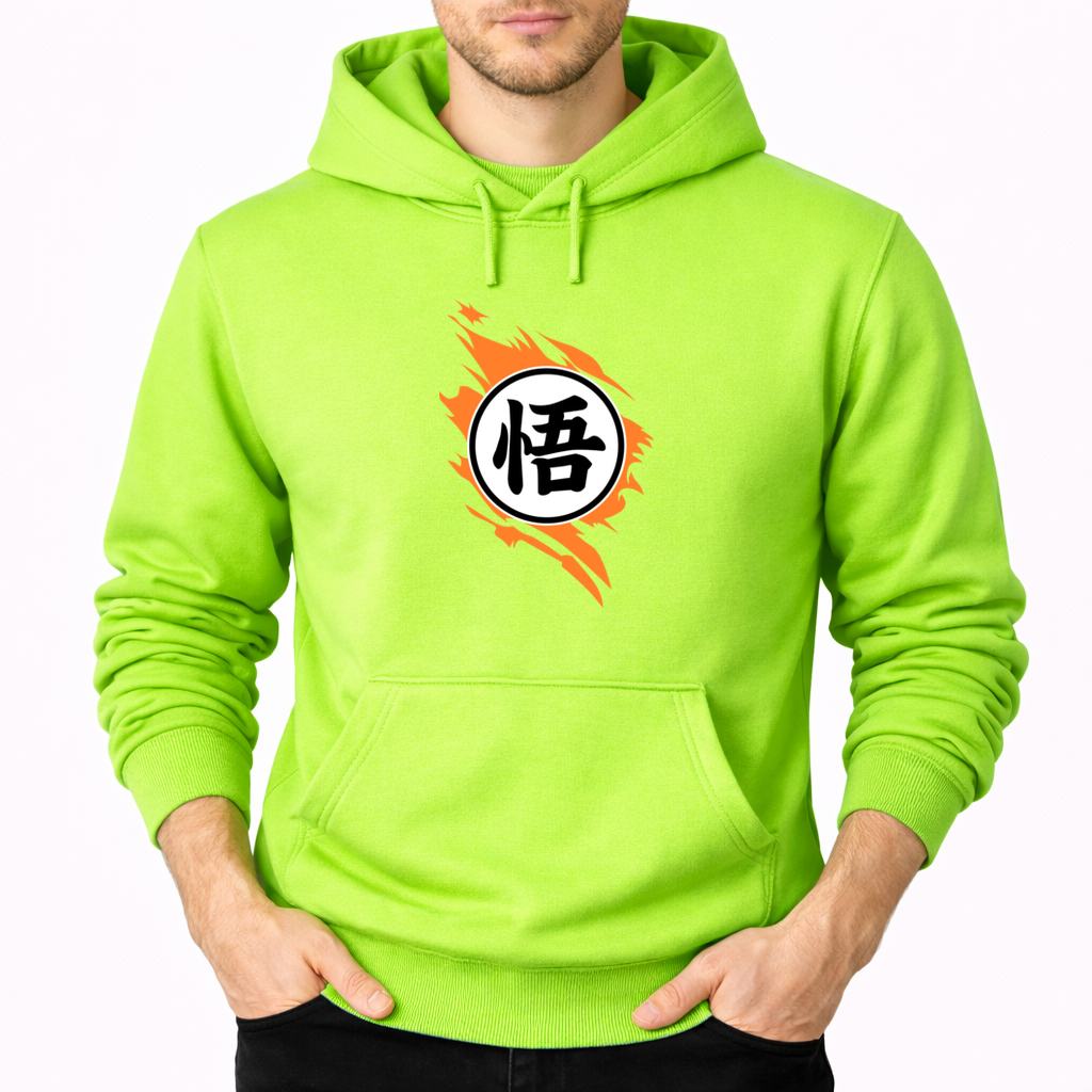 Men's Dragon Ball Z Pullover Hoodie - Lime green