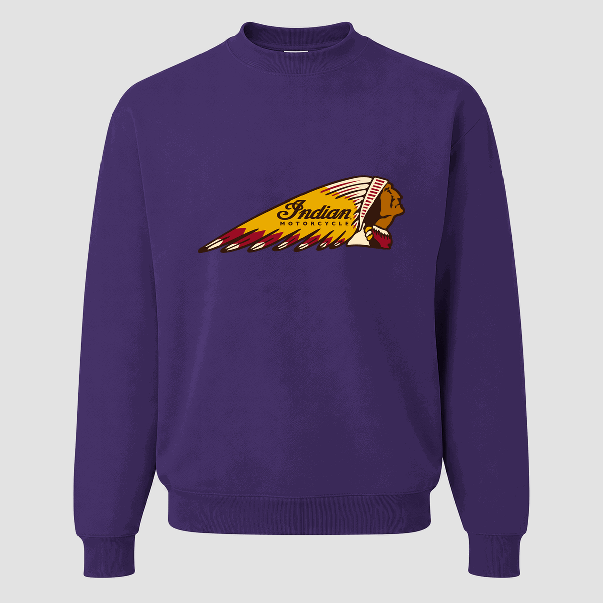Men's Indian Motorcycle Crewneck Sweatshirt - Purple
