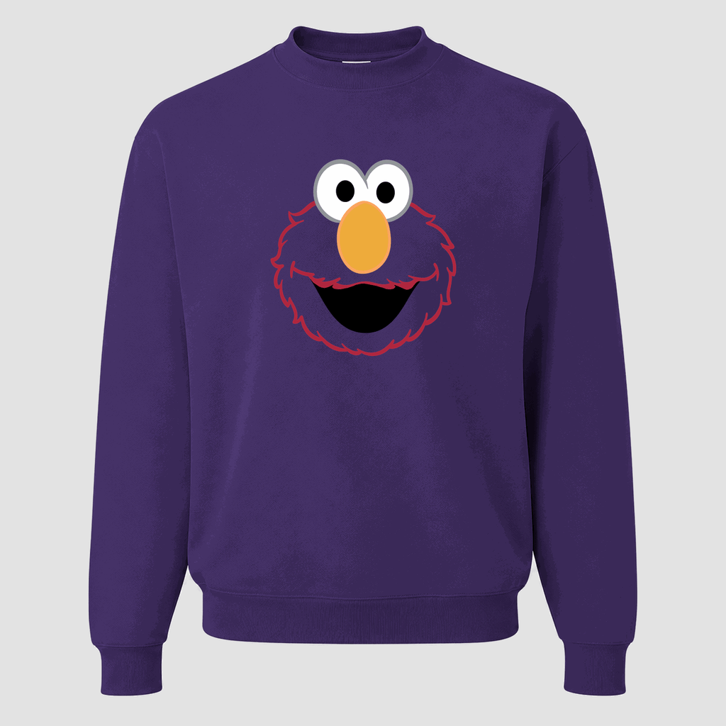 Men's Elmo Face Crewneck Sweatshirt - Purple