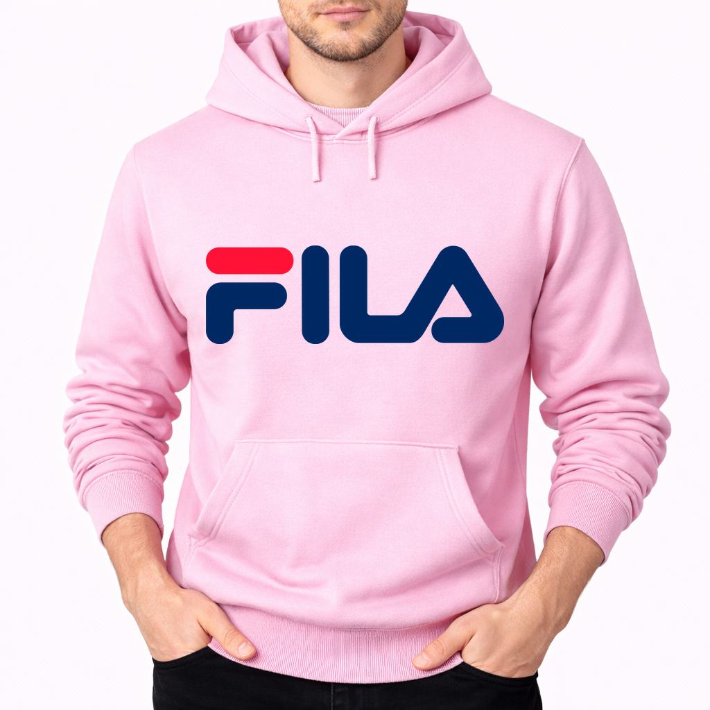 Men's Fila Pullover Hoodie - Pink