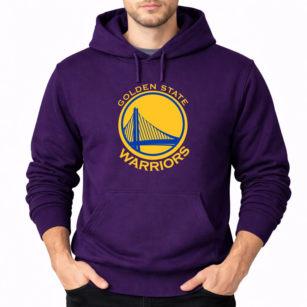 Men's Golden states warrior yellow Pullover Hoodie - Purple