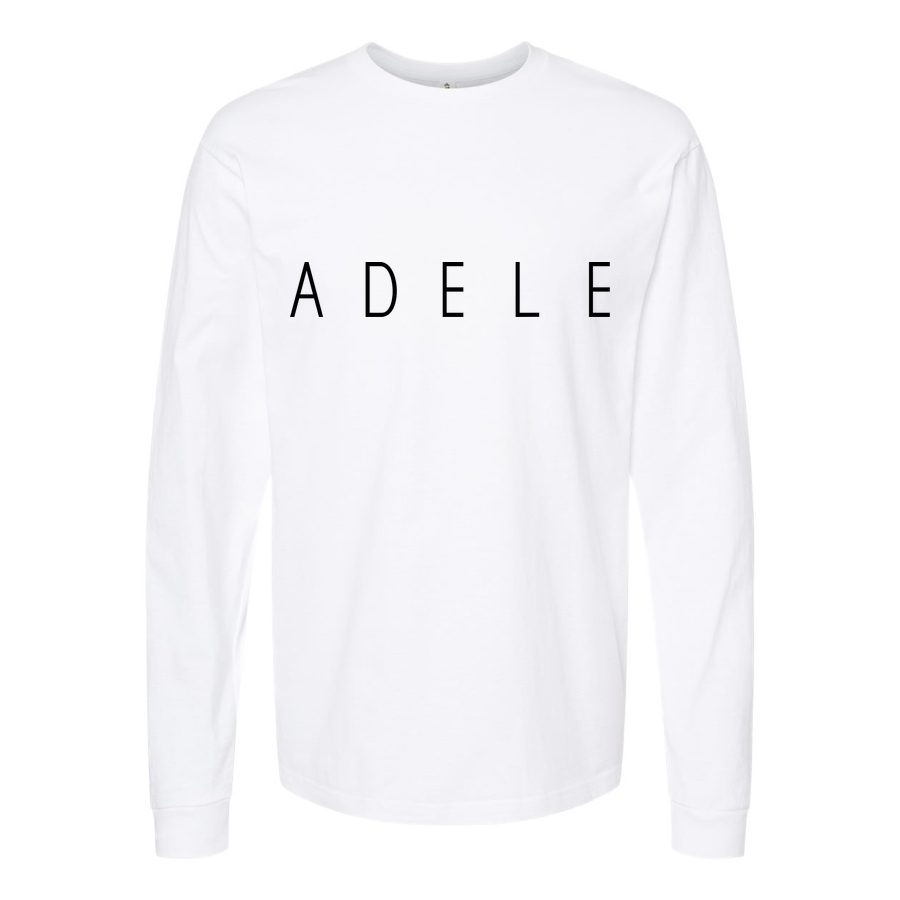 Men's Adele-Logo Long sleeves Cotton Blend T-Shirt - White