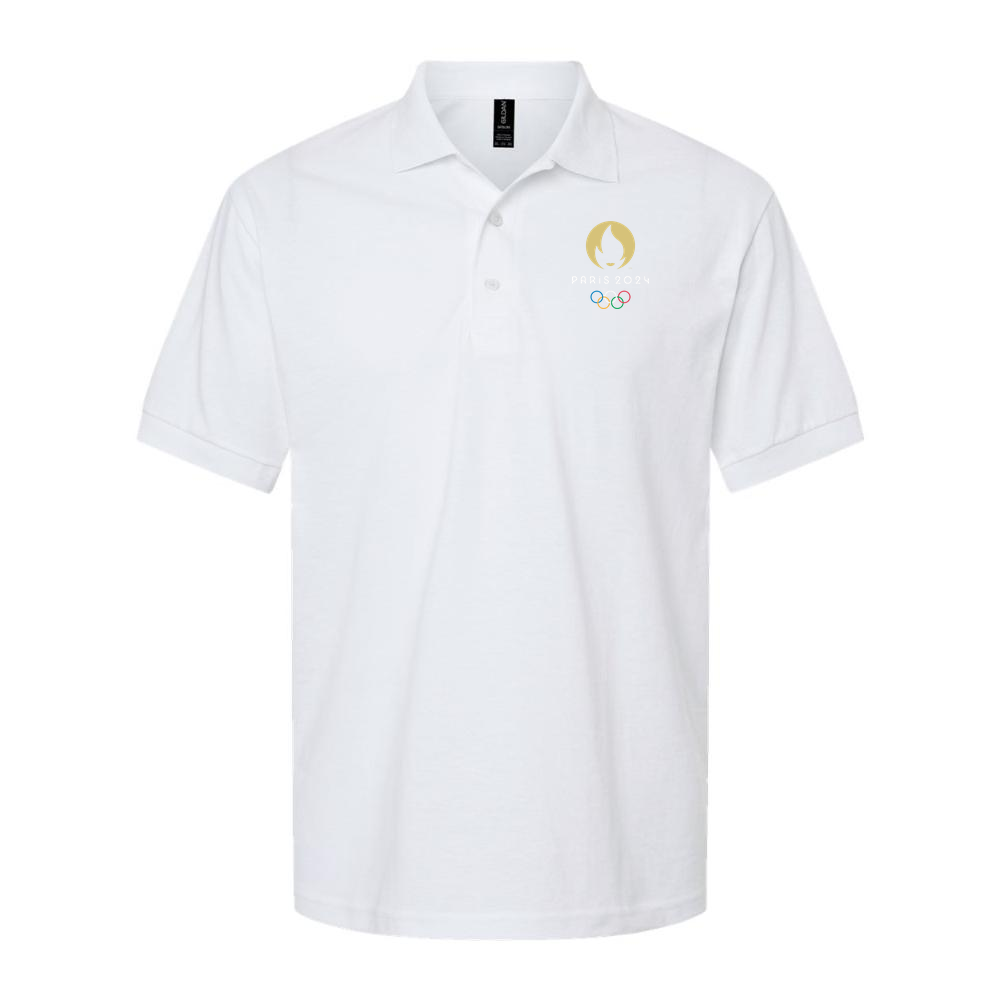 Men's Olympics 2024 Paris White Logo Dry Blend Polo - White