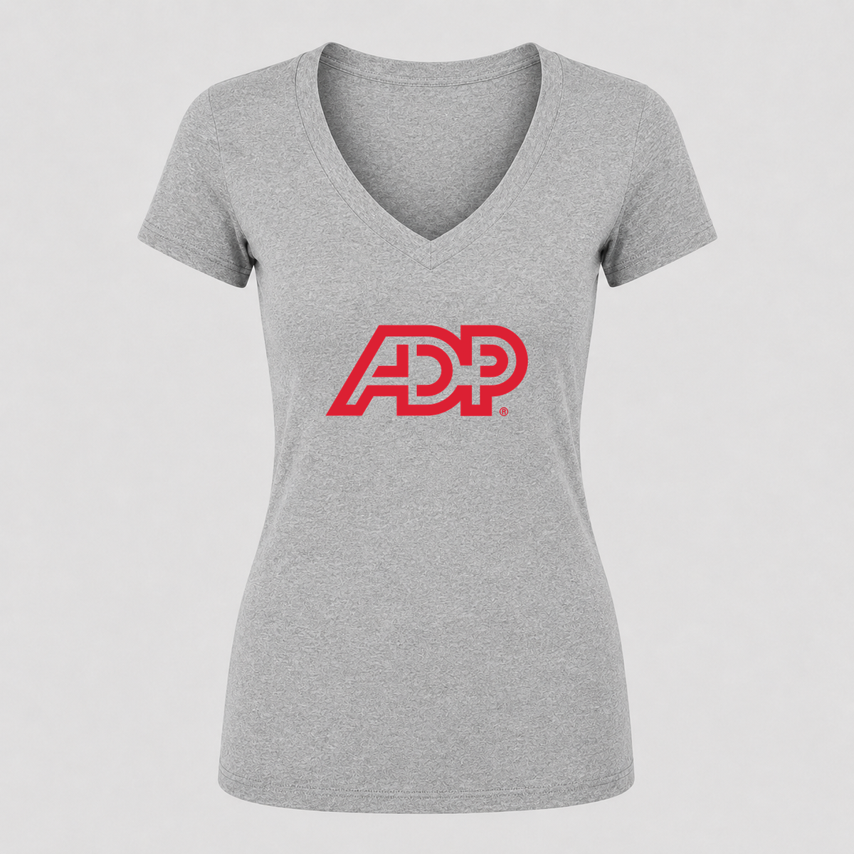 Women's ADP V Neck T-Shirt in gray