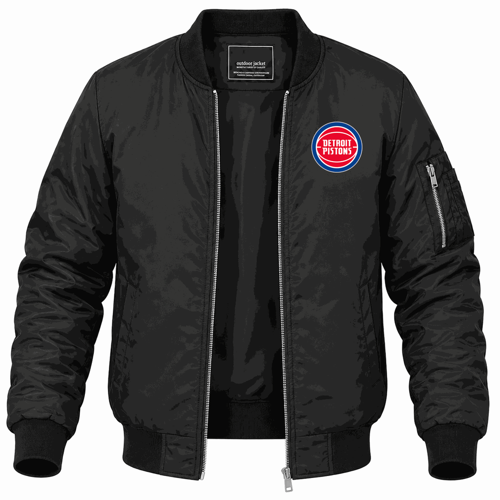 Men's Detroit Pistons Lightweight Bomber Jacket - Black