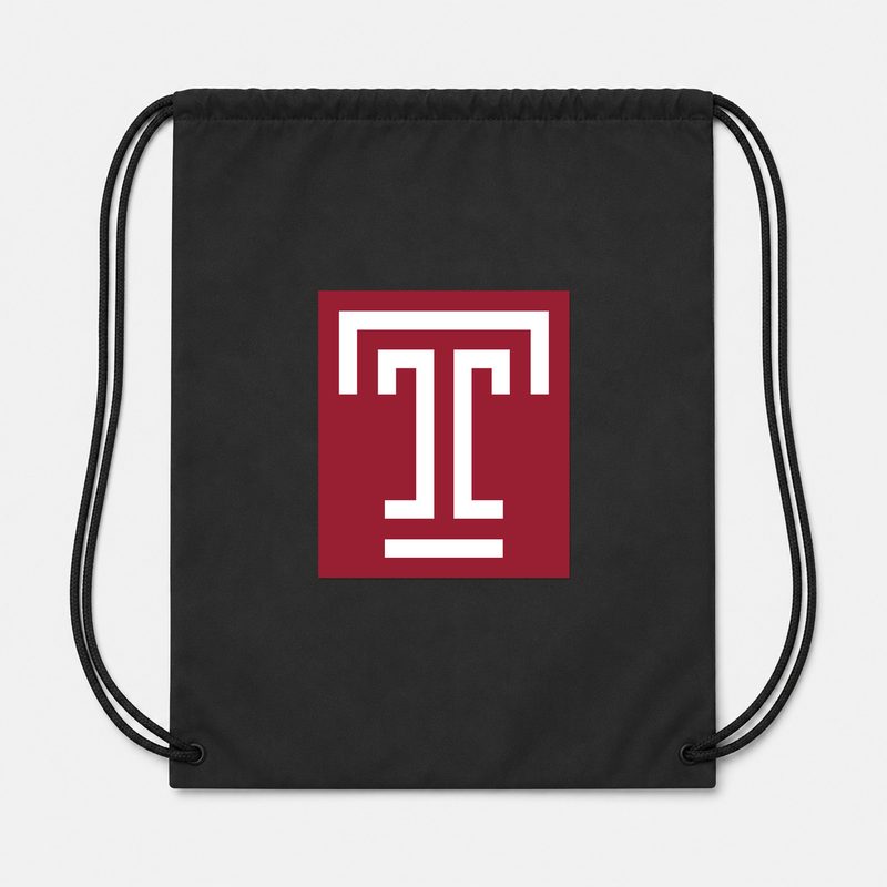 Temple Owls Drawstring Bag - Black