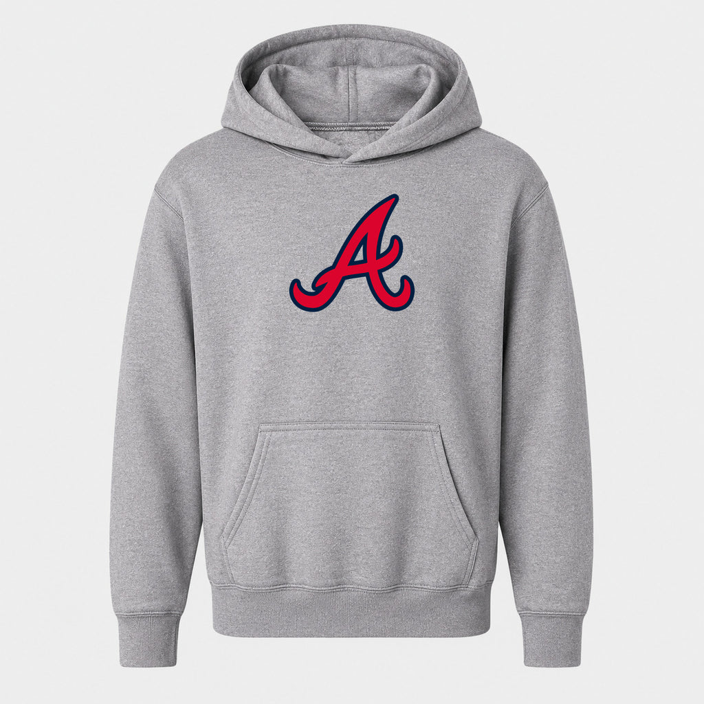 Youth Atlanta Braves Pullover Hoodie - Gray