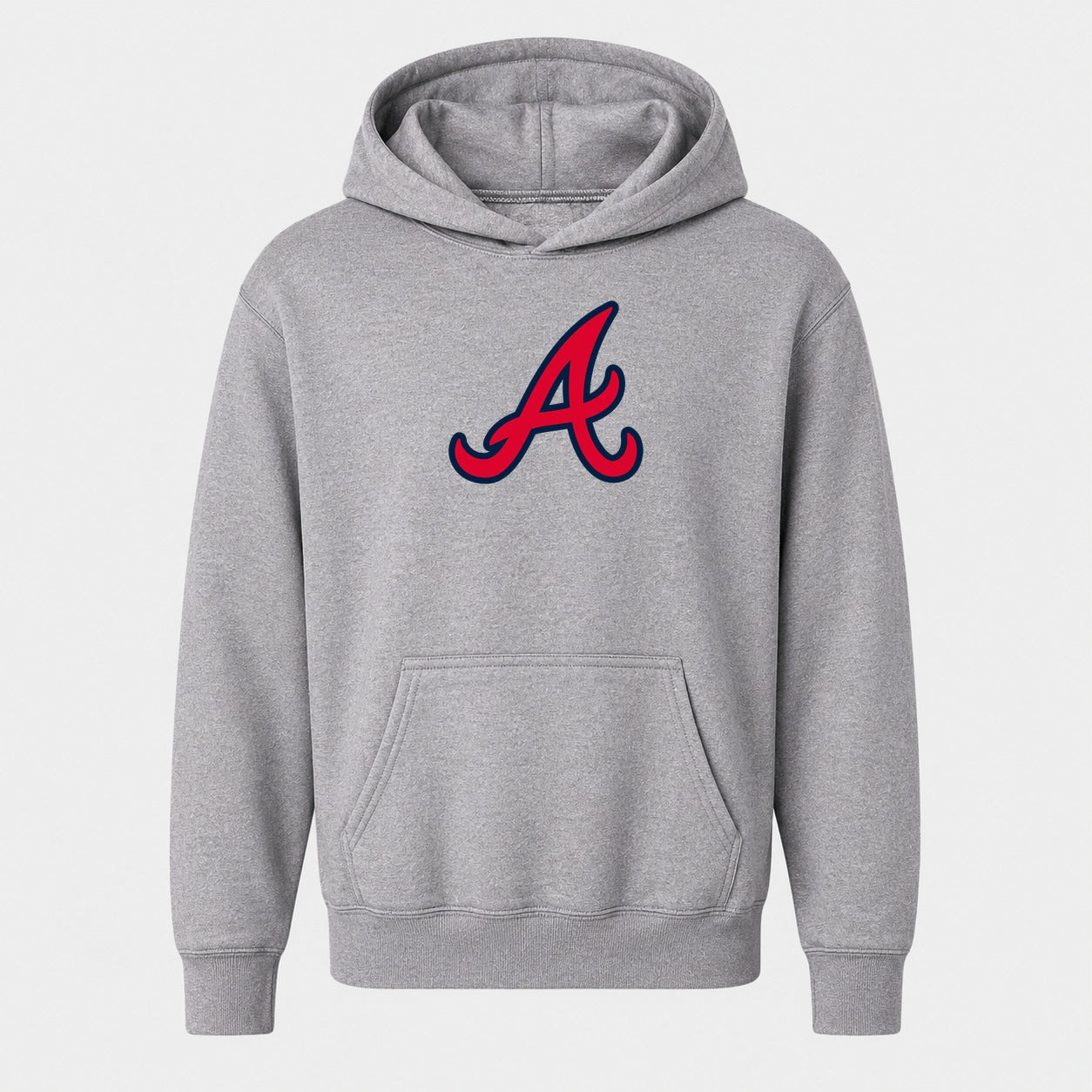 Youth Atlanta Braves Pullover Hoodie - Gray
