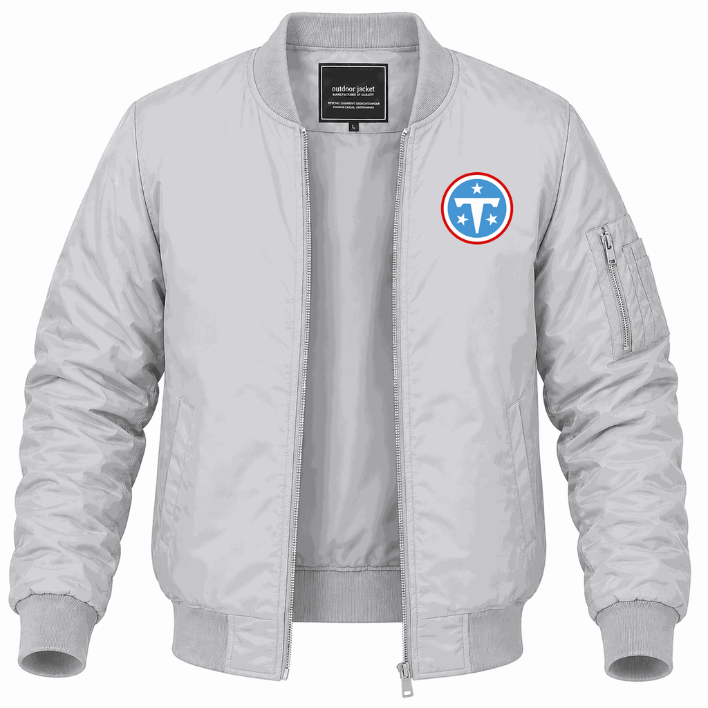 Men's Tennessee Titans Lightweight Bomber Jacket - Gray