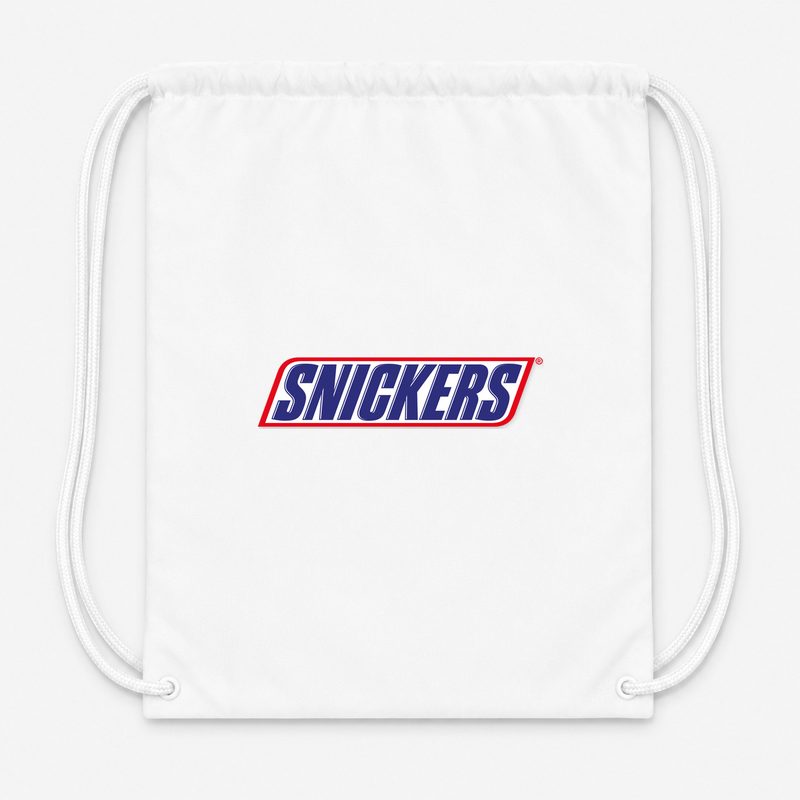 Snickers Food Drawstring Bag - White