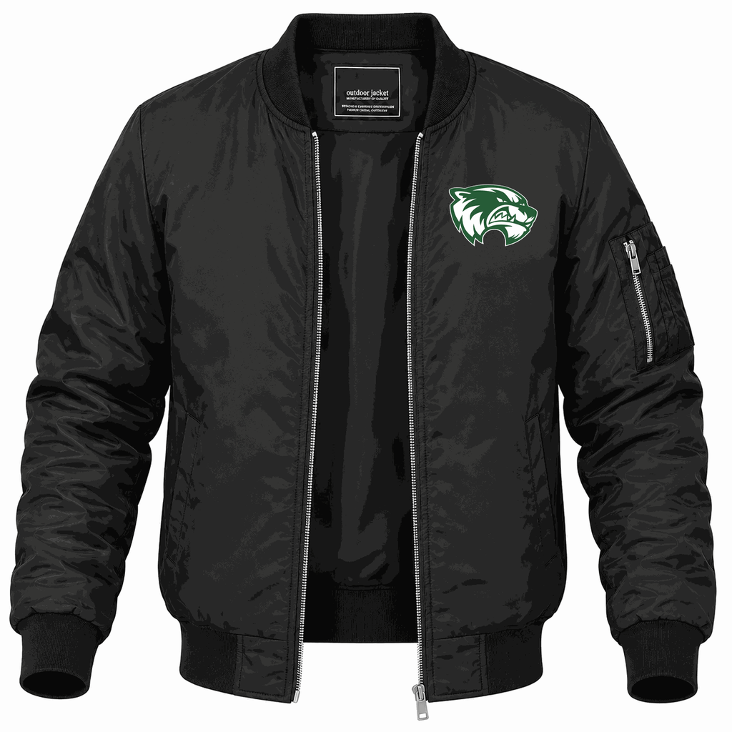 Men's Utah Valley Wolverines Logo Lightweight Bomber Jacket - Black