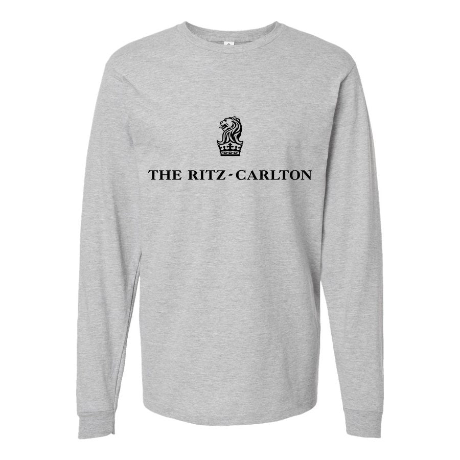 Men's Ritz-Carlton-logo-1536x864 Long sleeves Cotton Blend T-Shirt - Gray