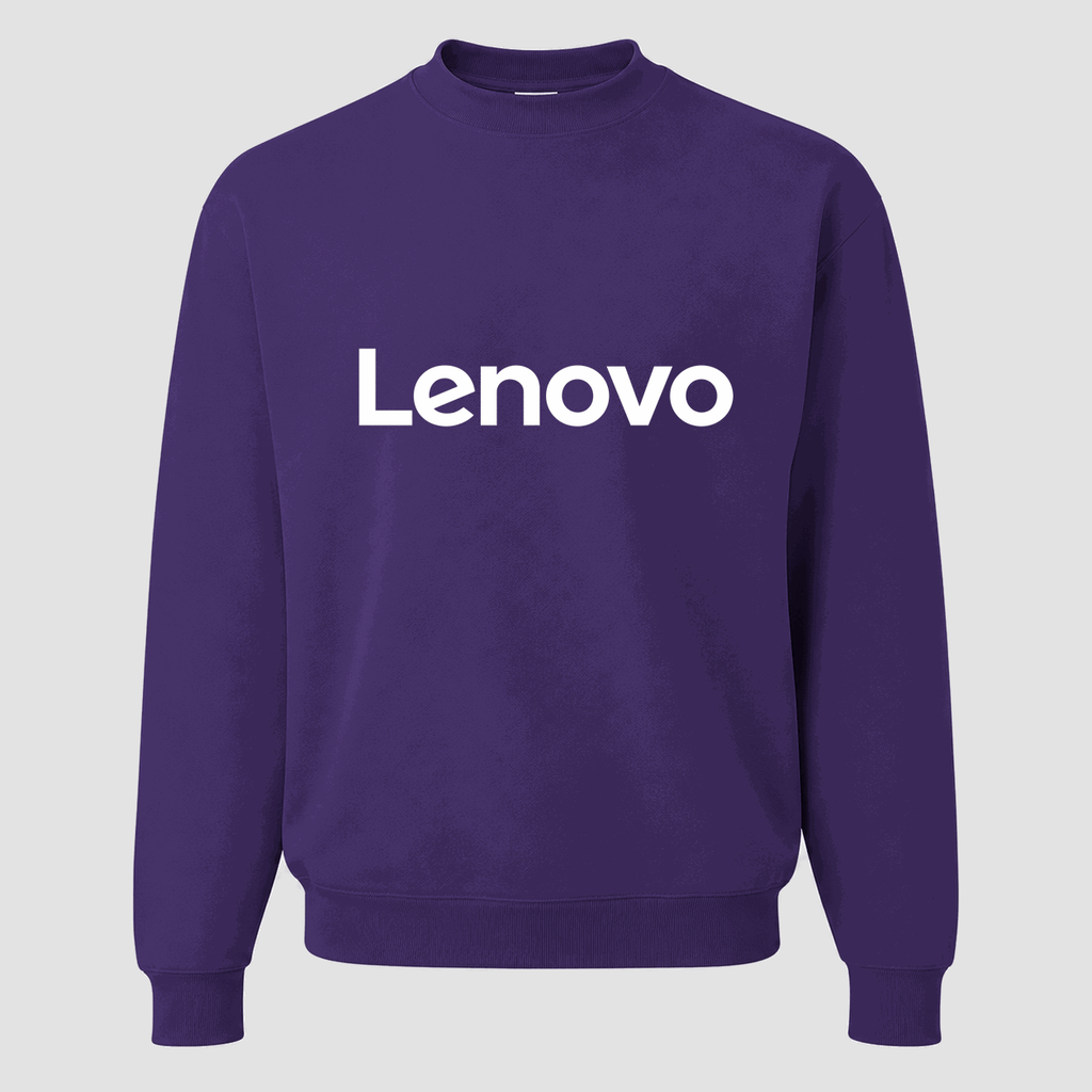 Men's Lenovo White Logo Crewneck Sweatshirt - Purple