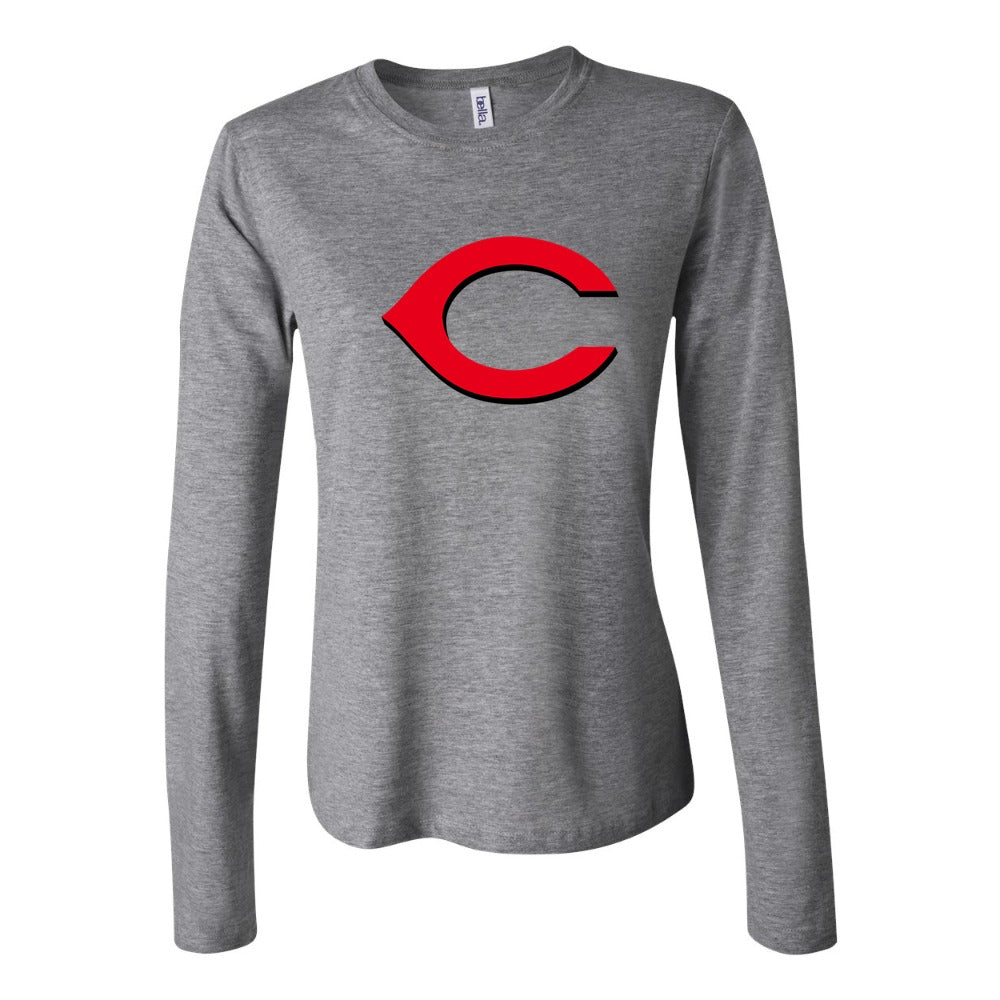 Women's Cincinnati Reds Long Sleeve T-Shirt - Gray