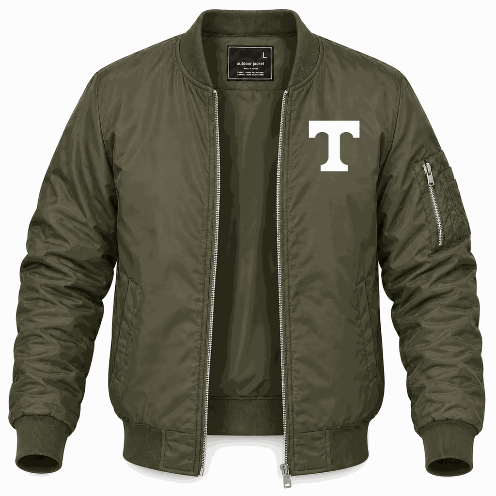 Men's Tennessee Volunteers Logo2 Lightweight Bomber Jacket - Army Green