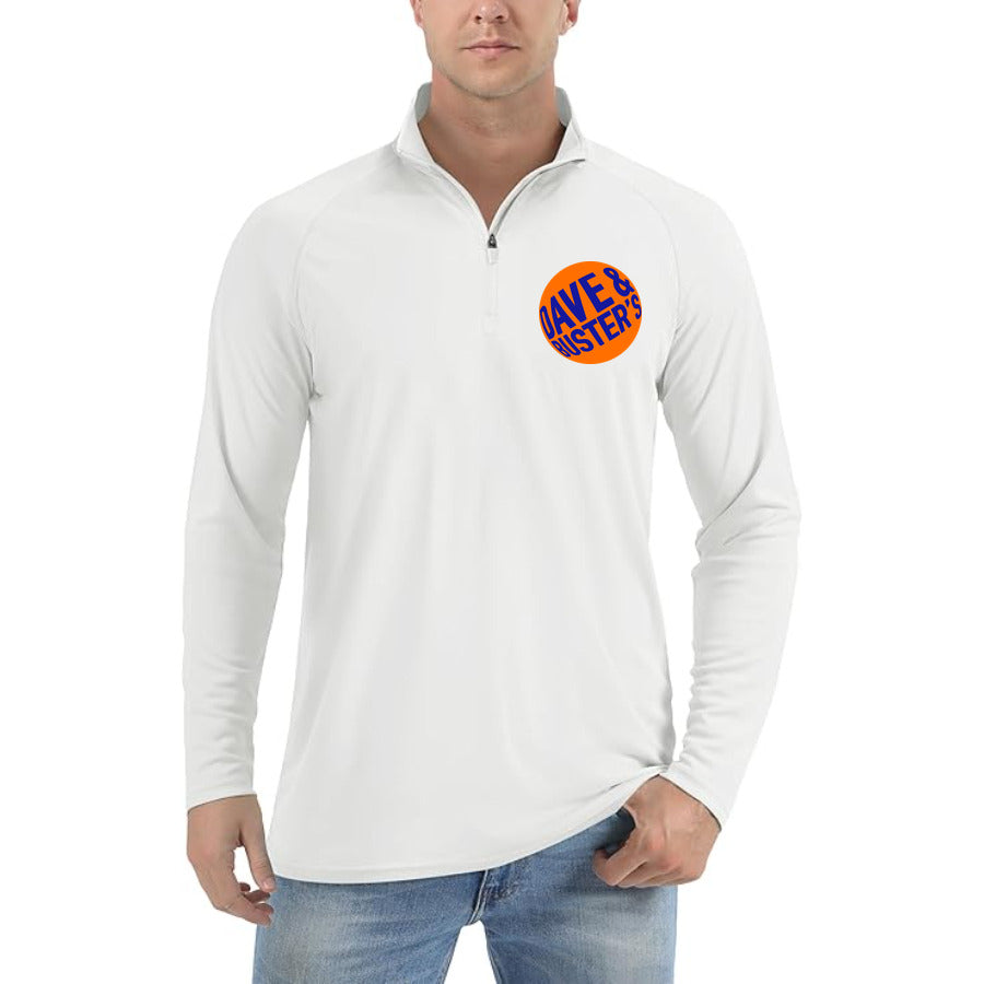 Dave & Buster's quarter-zip athletic shirt in White