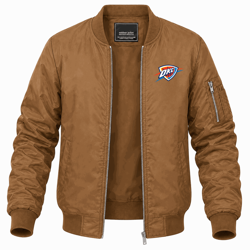 Men's Oklahoma City Thunder Lightweight Bomber Jacket - Brown