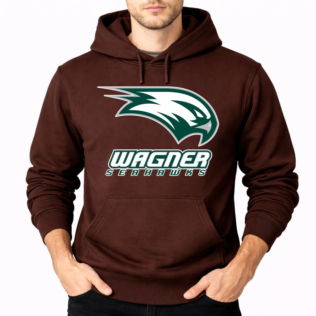 Men's Wagner Seahawks Pullover Hoodie - Brown