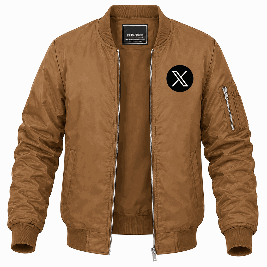 Men's Twitter X Lightweight Bomber Jacket - Brown