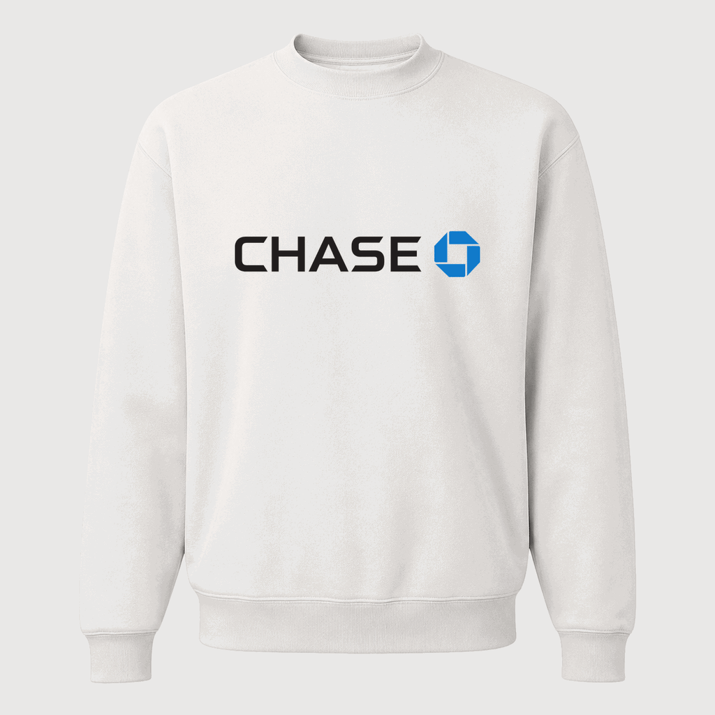 Men's Chase Black Logo Crewneck Sweatshirt - White