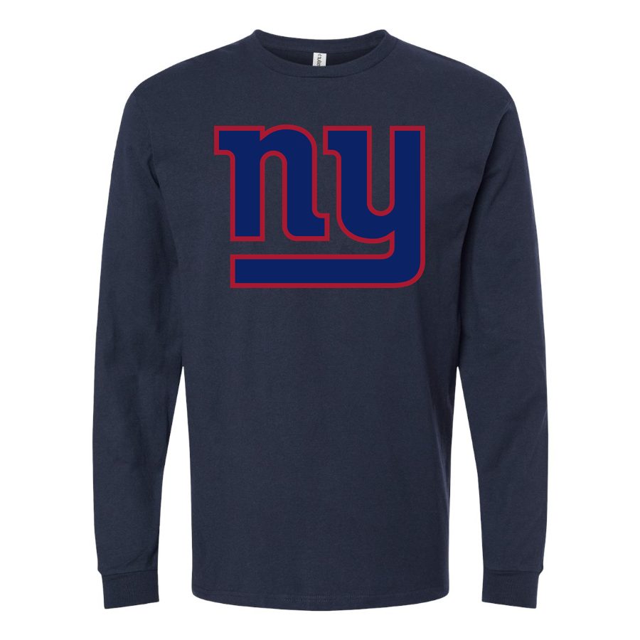 Men's New York Giants Long sleeves Cotton Blend T-Shirt - Navy