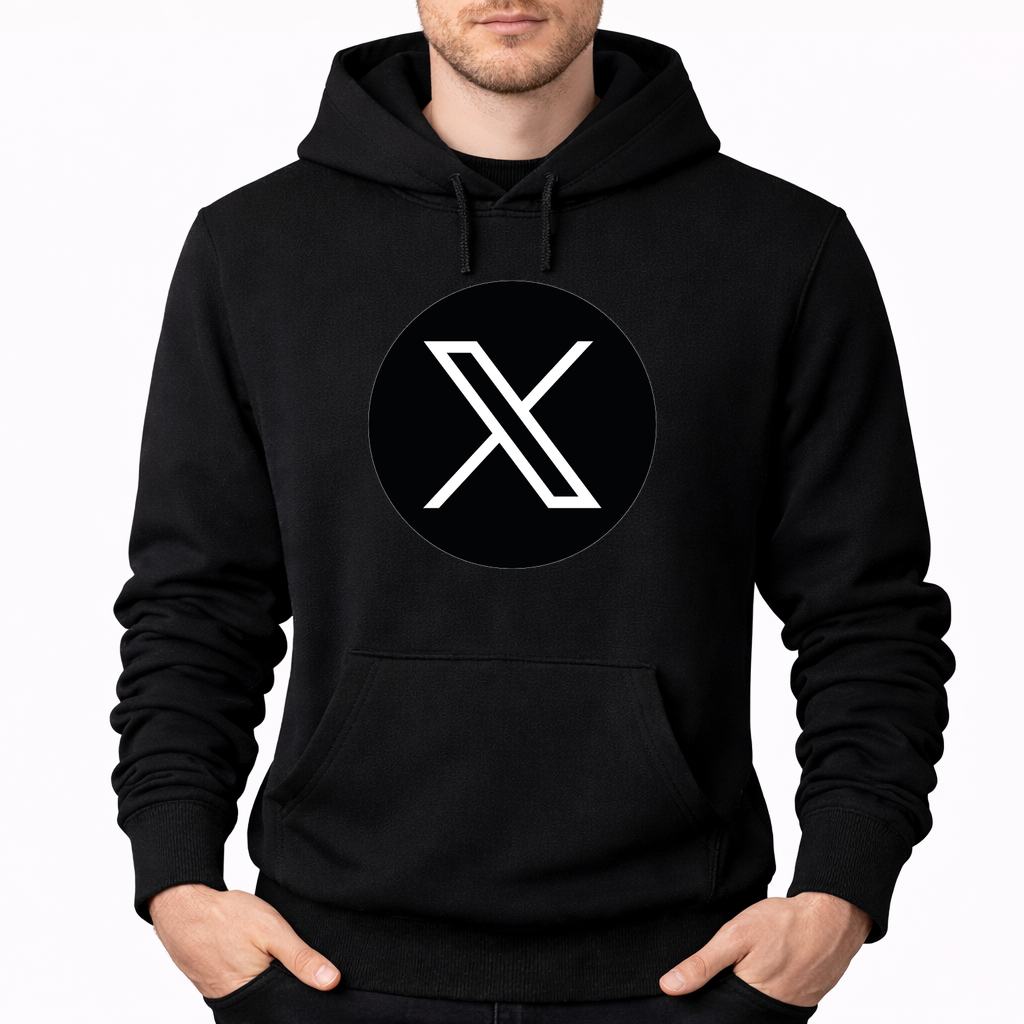 Men's Twitter X Pullover Hoodie - Black