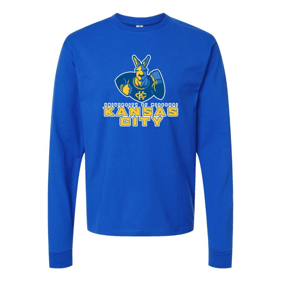 Men's UMKC Kangaroos Logo Long sleeves Cotton Blend T-Shirt - Blue
