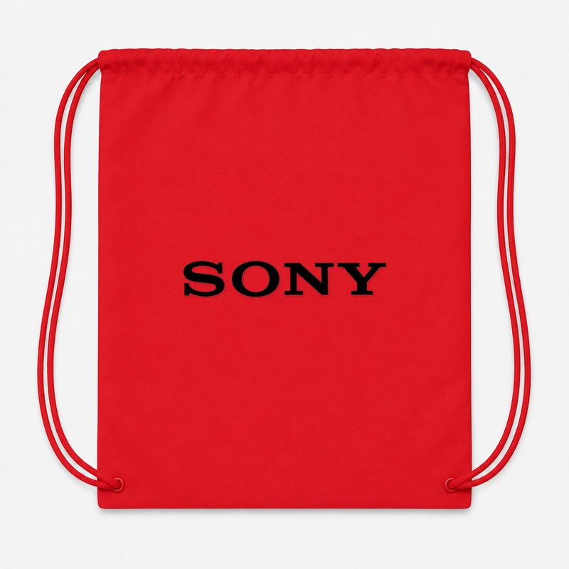 Sony Black Drawstring Bag - Red