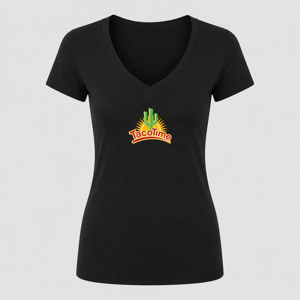 Women's TacoTime V Neck T-Shirt in black