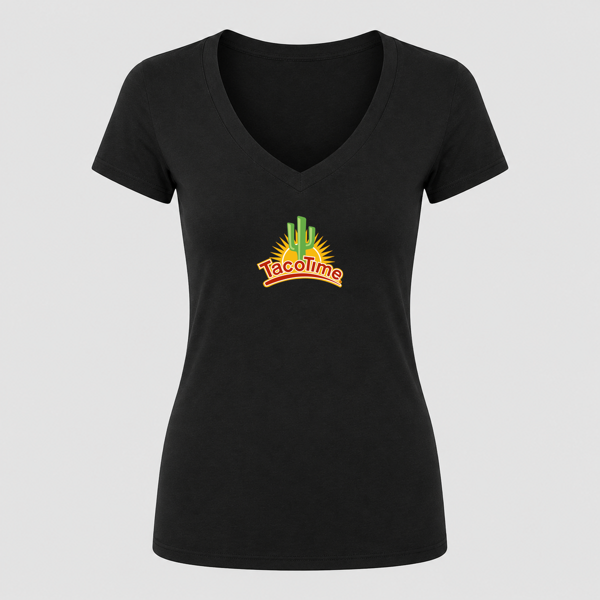 Women's TacoTime V Neck T-Shirt in black