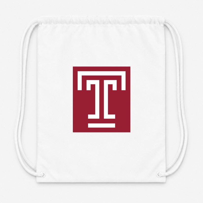 Temple Owls Drawstring Bag - White